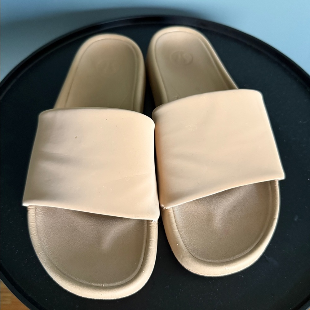 lululemon RestFeel Tan Slide Sandals